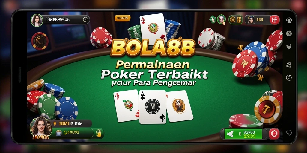 Screenshot gameplay BOLA88 menampilkan meja poker dengan pemain aktif.