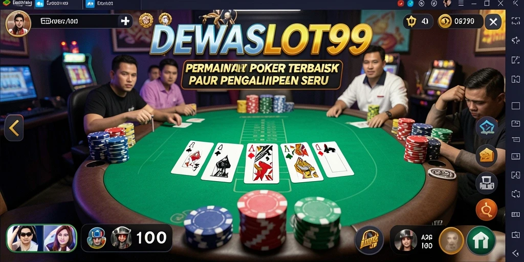 Screenshot DEWASLOT99 memperlihatkan gameplay Poker yang seru dan interaktif.