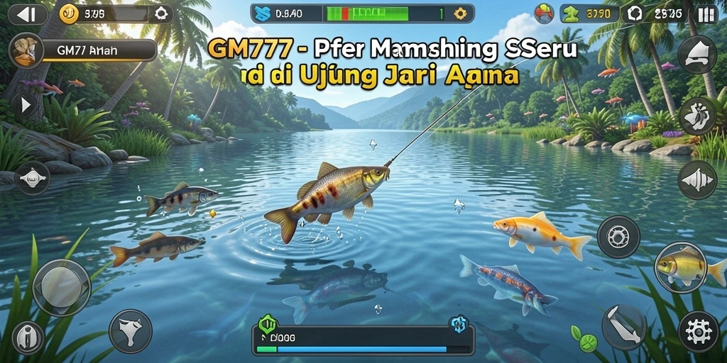 Gameplay seru memancing dengan berbagai tantangan ikan.