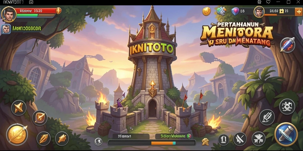 Tampilan gameplay menara di IKNTOTO yang menegangkan.