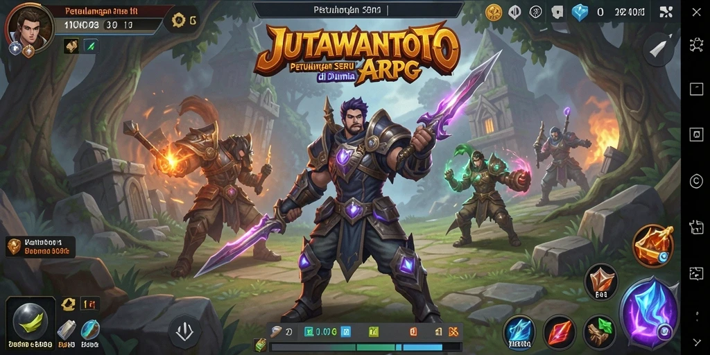 Screenshot gameplay JUTAWANTOTO menampilkan aksi seru dalam pertempuran ARPG.
