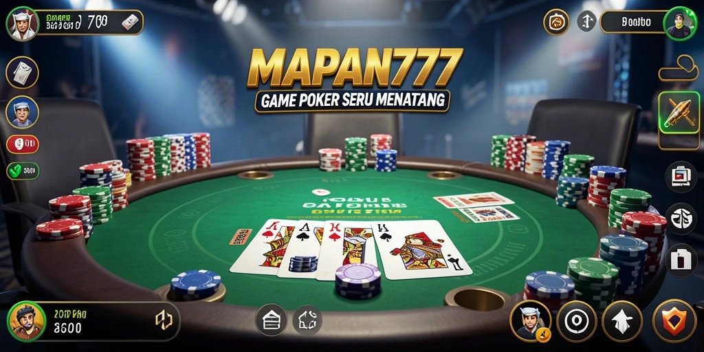 Tampilan gameplay Poker yang mendebarkan di MAPAN777.