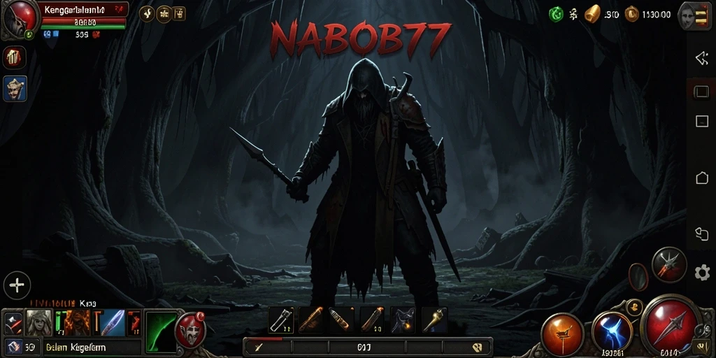 Screenshot dari permainan NABOB77 menampilkan suasana horor yang menegangkan.