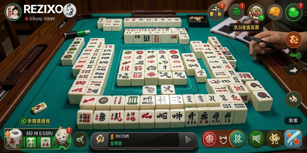 Screenshot gameplay REZIXO menampilkan tantangan Mahjong yang menarik.