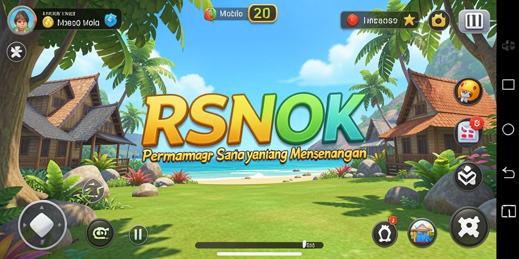 Screenshot gameplay RSNOK yang menampilkan aksi santai dan karakter lucu.