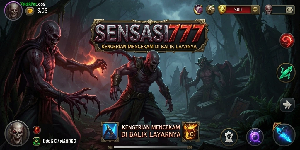 Tampilan gameplay SENSASI777 yang menegangkan dan mencekam.