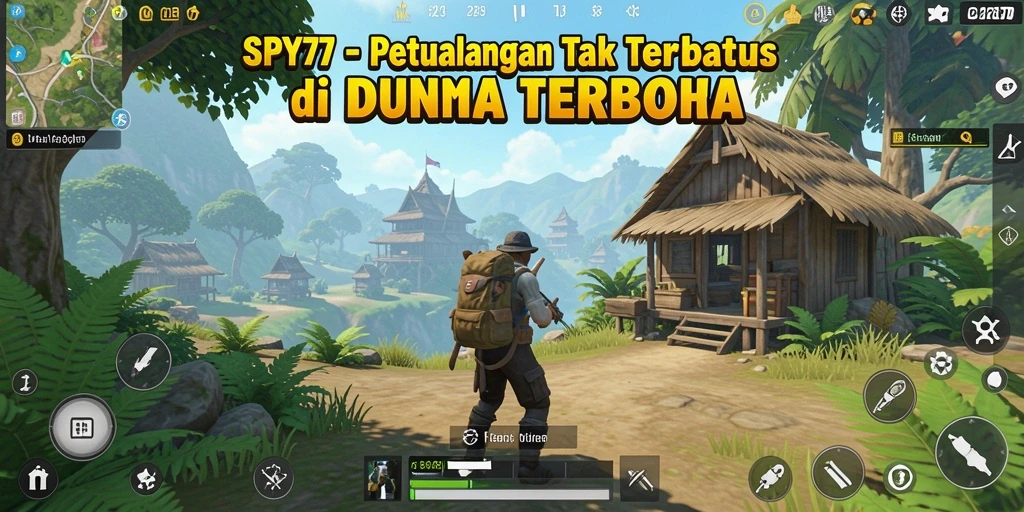 Screenshot gameplay SPY77 menunjukkan petualangan seru di dunia terbuka.