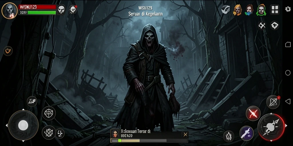 Tangkapan layar dari gameplay mencekam WISNU123.