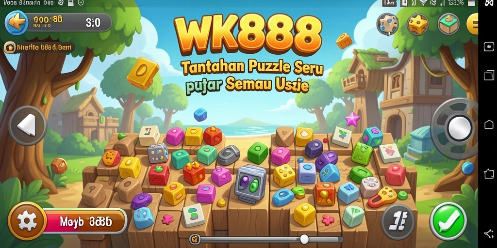 Screenshot gameplay <strong>WK888</strong> yang penuh warna dan penuh tantangan.